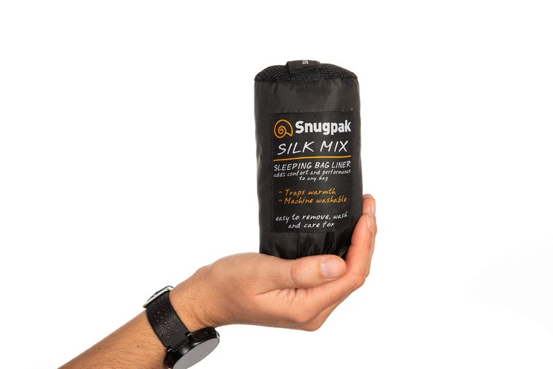 Snugpak Silk Sleeping Bag Liner with Stuff Sack, Heat Management for Hot or Cold Climates, Black - Image 2