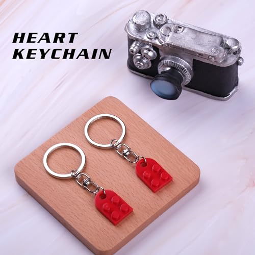 Meyerascal Red Heart Keychain Set for Couples - 2 Colored Matching Keychains - Image 2