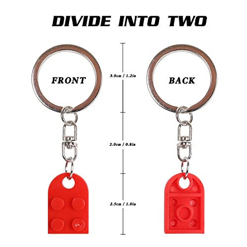 Meyerascal Red Heart Keychain Set for Couples - 2 Colored Matching Keychains - Image 3