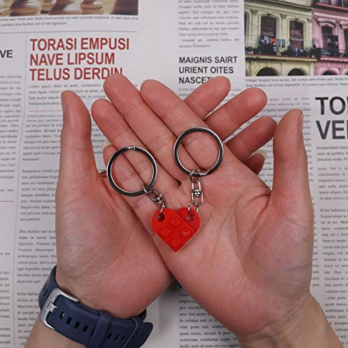 Meyerascal Red Heart Keychain Set for Couples - 2 Colored Matching Keychains - Image 5