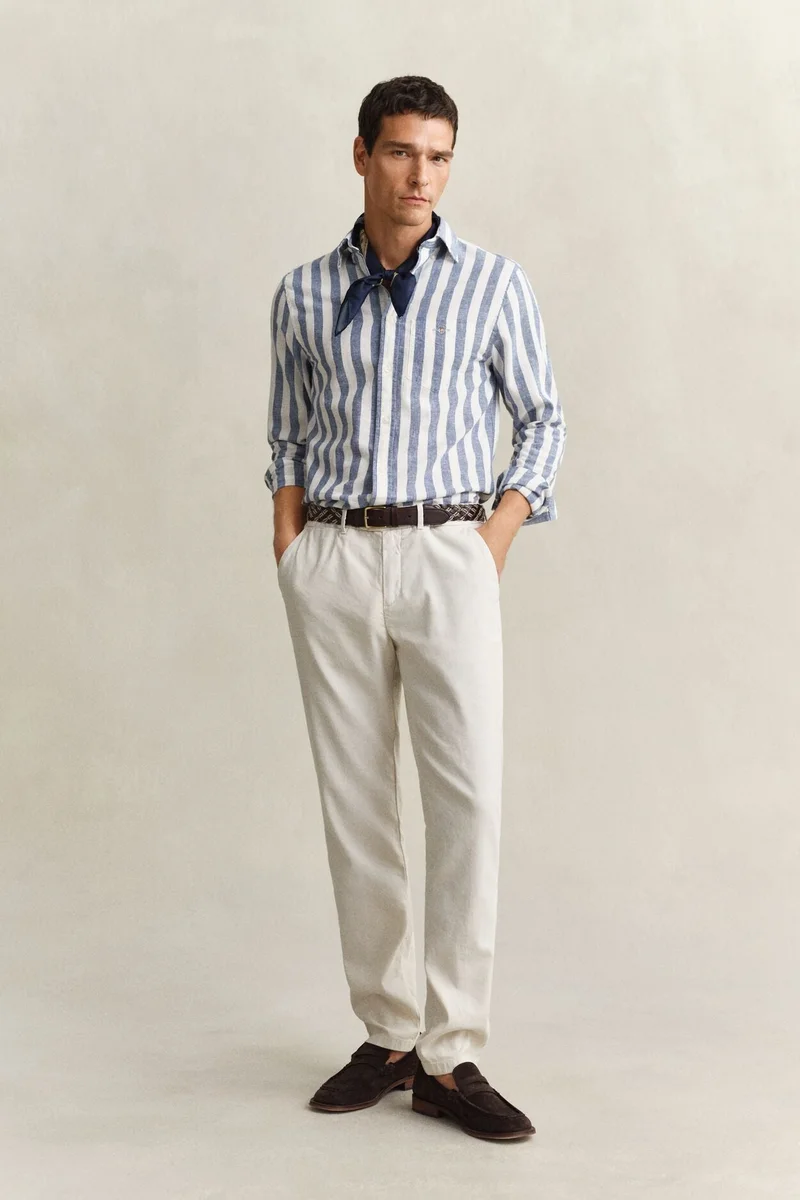 Gant  Regular Cotton Linen Stripe Shirt for Men | Best Price UAE