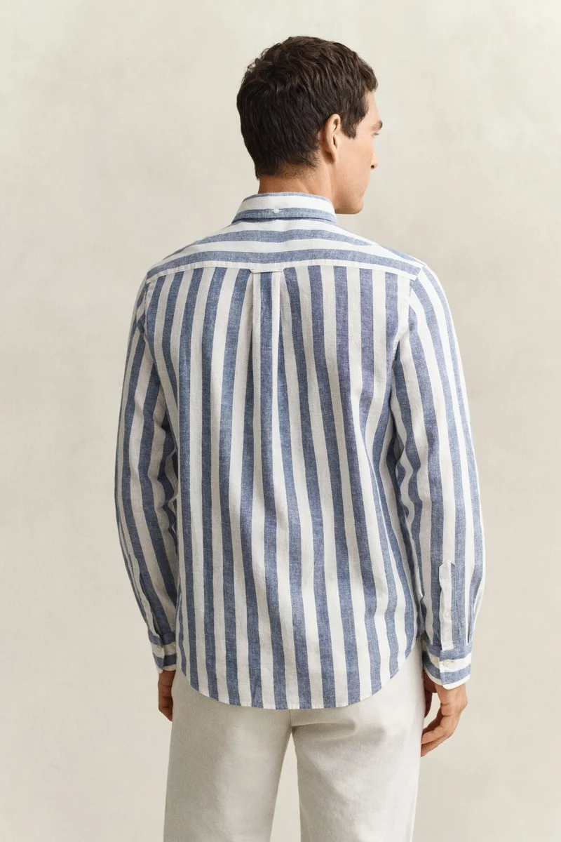 Gant  Regular Cotton Linen Stripe Shirt for Men | Best Price UAE