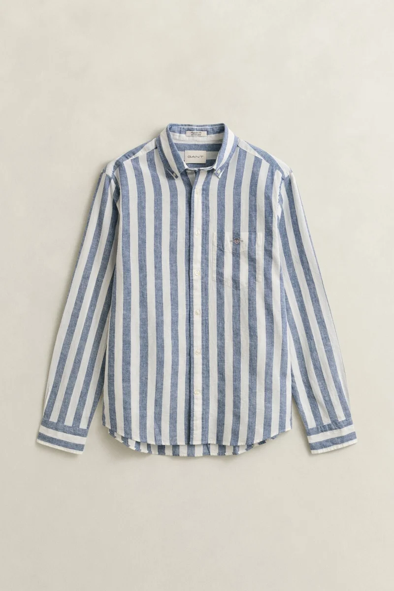 Gant  Regular Cotton Linen Stripe Shirt for Men | Best Price UAE