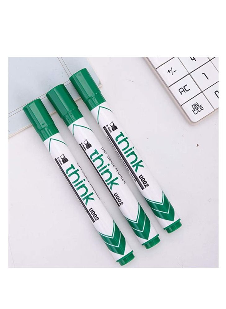 Deli 12-Piece Dry Erase White Board Marker Chisel Tip Green Ink - Image 4