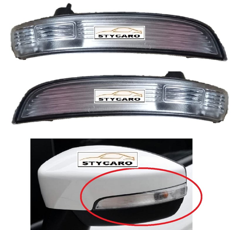 STYCARO مؤشر مرآة الجانب الأيسر والأيمن مع لمبة متوافق مع فورد إيكوسبورت 2012-2021 - مجموعة من 2 أصفر - Image 2