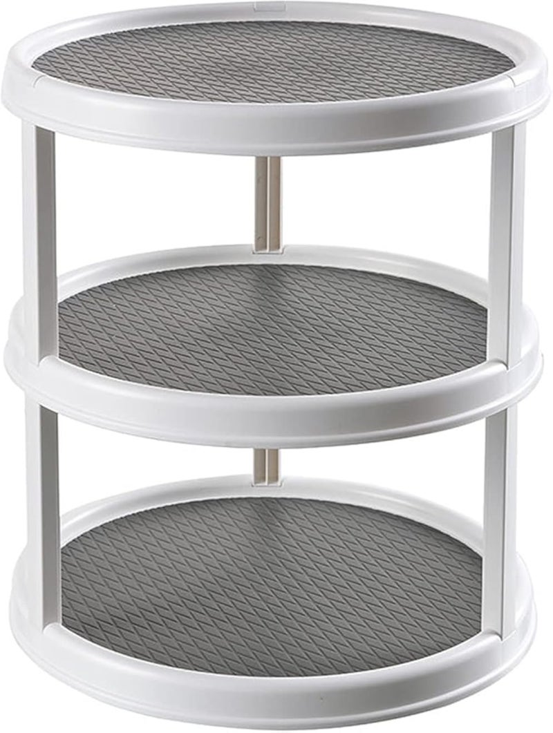 Generic Lazy Susan Rotatable Spice Rack, Non Skid Rotating Spice Rack Condiment Holder, Kitchen Spice Organizer for Cabinets Pantry Refrigerator Bathroom (3 Tiers)