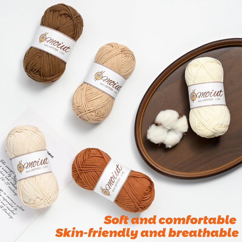 OMoiut 15 Pack 100% Milk Cotton Yarn for Crocheting, 750g/1968.5yd Baby Yarn for Crocheting Soft, Fuzzy 5 Ply Cotton Crochet Amigurumi Yarn for Puzzle/Clothes&Crafts(Set C) - Image 5