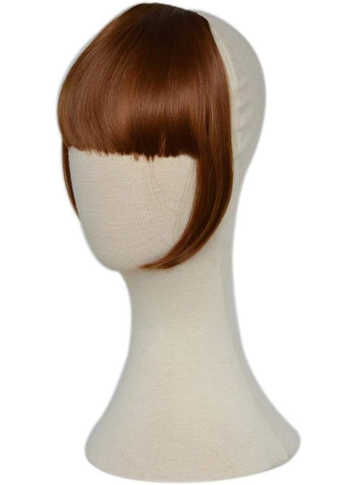 Synthetic Clip-In Air Bangs (Front Fringe) Hair Extension - Light Natural Brown (Color #10) - One Piece - Image 3