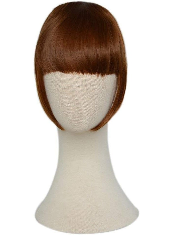 Synthetic Clip-In Air Bangs (Front Fringe) Hair Extension - Light Natural Brown (Color #10) - One Piece - Image 2
