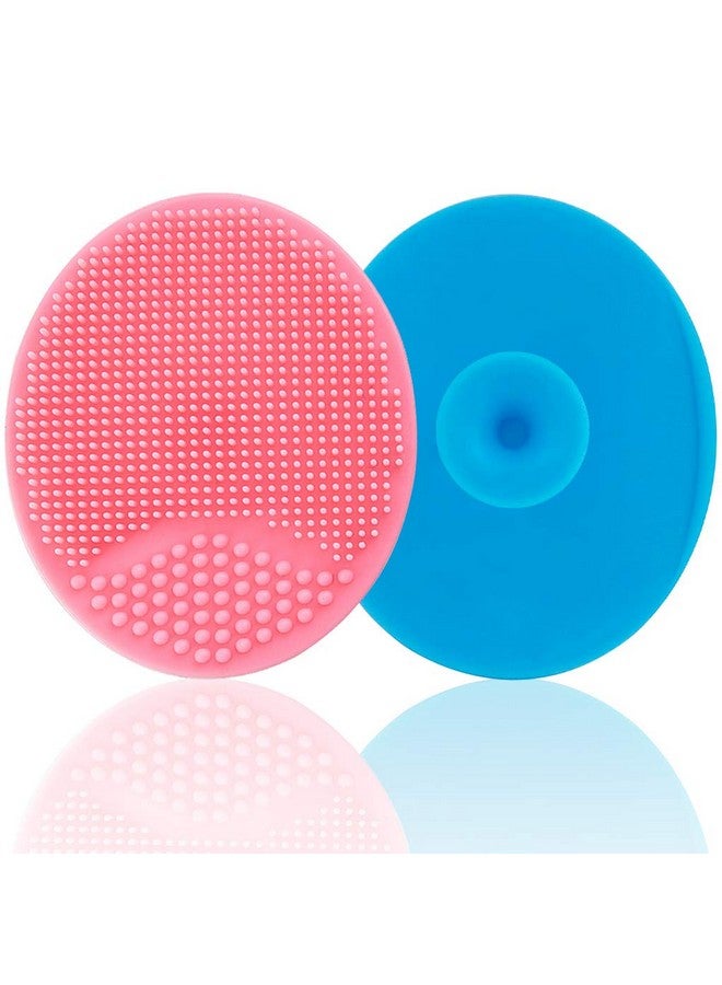 MR LION Baby Bath Brush, Baby Cradle Cap Brush, Silicone Massage Brush, Silicone Scrubbers Exfoliator Brush | The SkinSoother Baby Essential for Dry Skin, Cradle Cap and Eczema (Large-Blue & Pink)  - Image 1