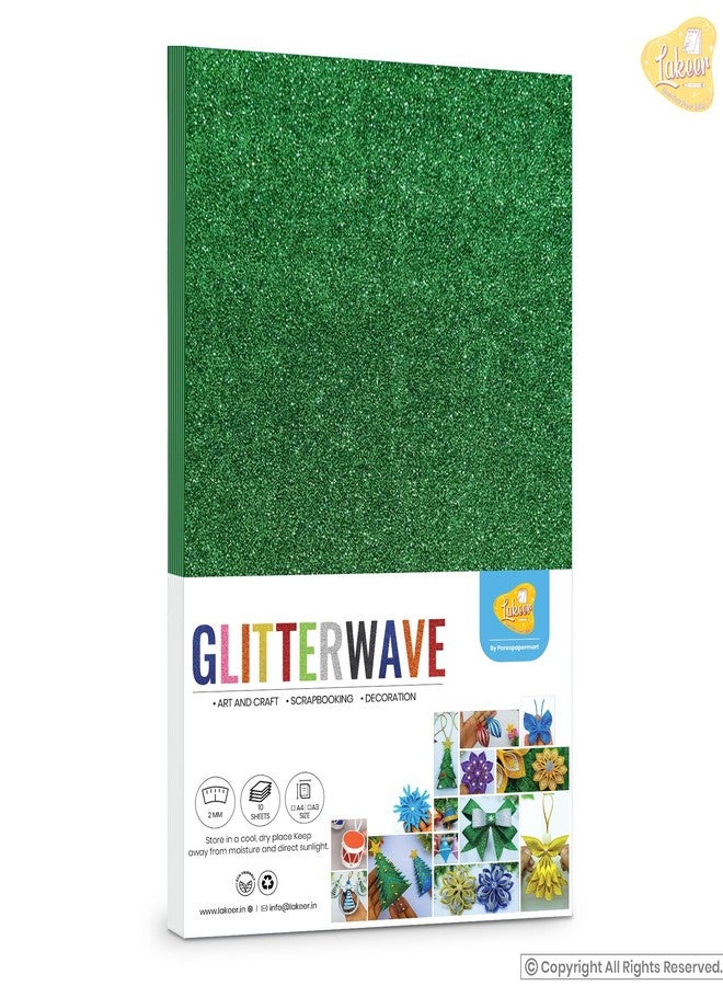 Paraspapermart ورق رغوي لامع A4 من باراس بيبر مارت، لون أخضر لامع، للأعمال الفنية والحرفية، والديكور، وتغليف الهدايا، وسجل القصاصات، ومشاريع الحرف اليدوية، إلخ. - Image 2