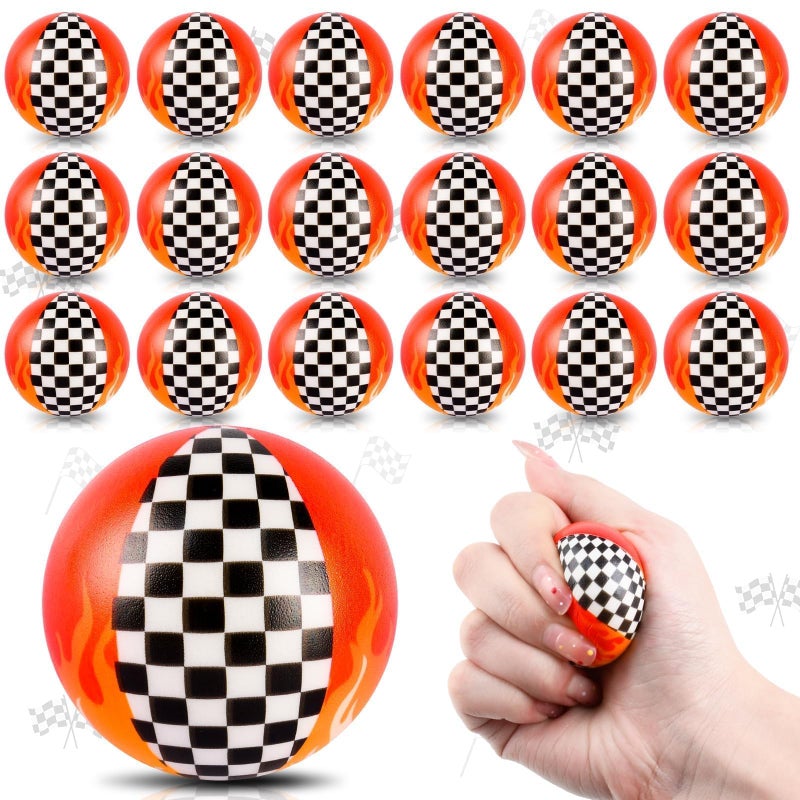 AXBMM 24 PCS Racing Car Stress Balls for Kids Party Favors 157 Inch Anxiety Relief Fidget Sensory Toys Racing Car Theme Squeeze Balls Bulk for Birthday Goodie Bags Carnival Gifts Classroom Prizes - Image 3