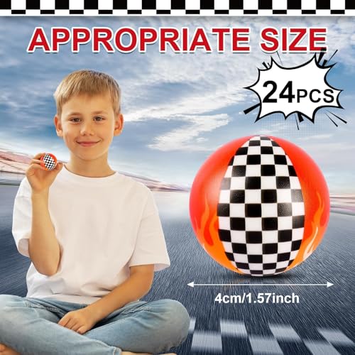 AXBMM 24 PCS Racing Car Stress Balls for Kids Party Favors 157 Inch Anxiety Relief Fidget Sensory Toys Racing Car Theme Squeeze Balls Bulk for Birthday Goodie Bags Carnival Gifts Classroom Prizes - Image 5