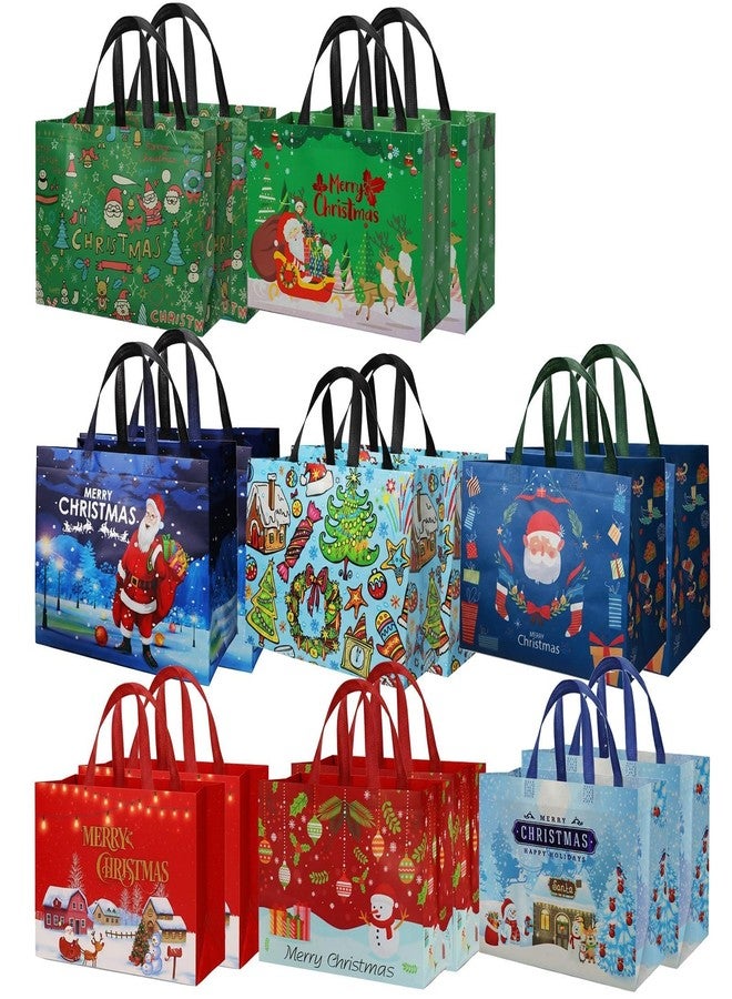 habgp 16 Pack Christmas Gift Bags, Reusable Gift Non-Woven Christmas Large Size Reusable Tote Bags with Handle, Gift Bags for Xmas Gifts Wrapping, Presents, Shopping, Party, Shopping - Image 1
