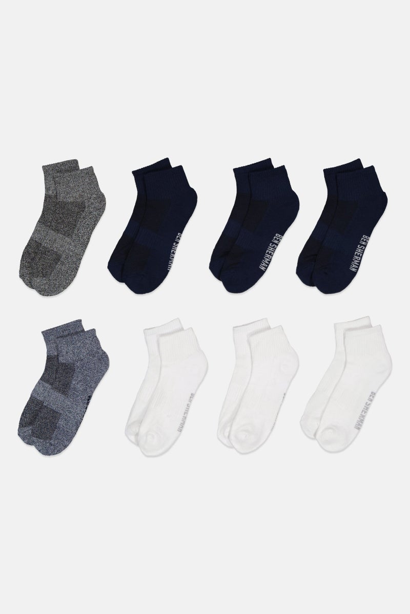 Ben Sherman Men 8 Pairs Brand Logo Breatheable Mesh Socks, Multicolor  - Image 3