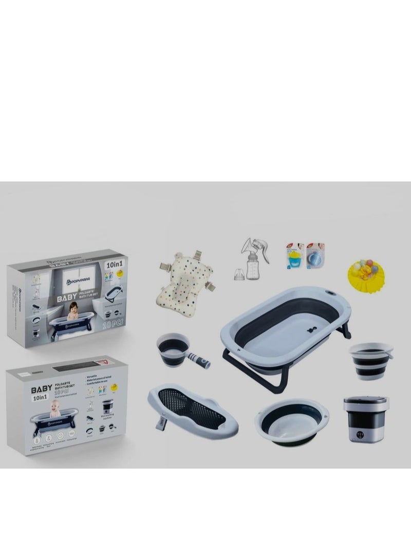 POPYPAPA FOLDABLE BATH TUB SET 10 PCS SMART TAMPRATURE BATH TUB - Image 2