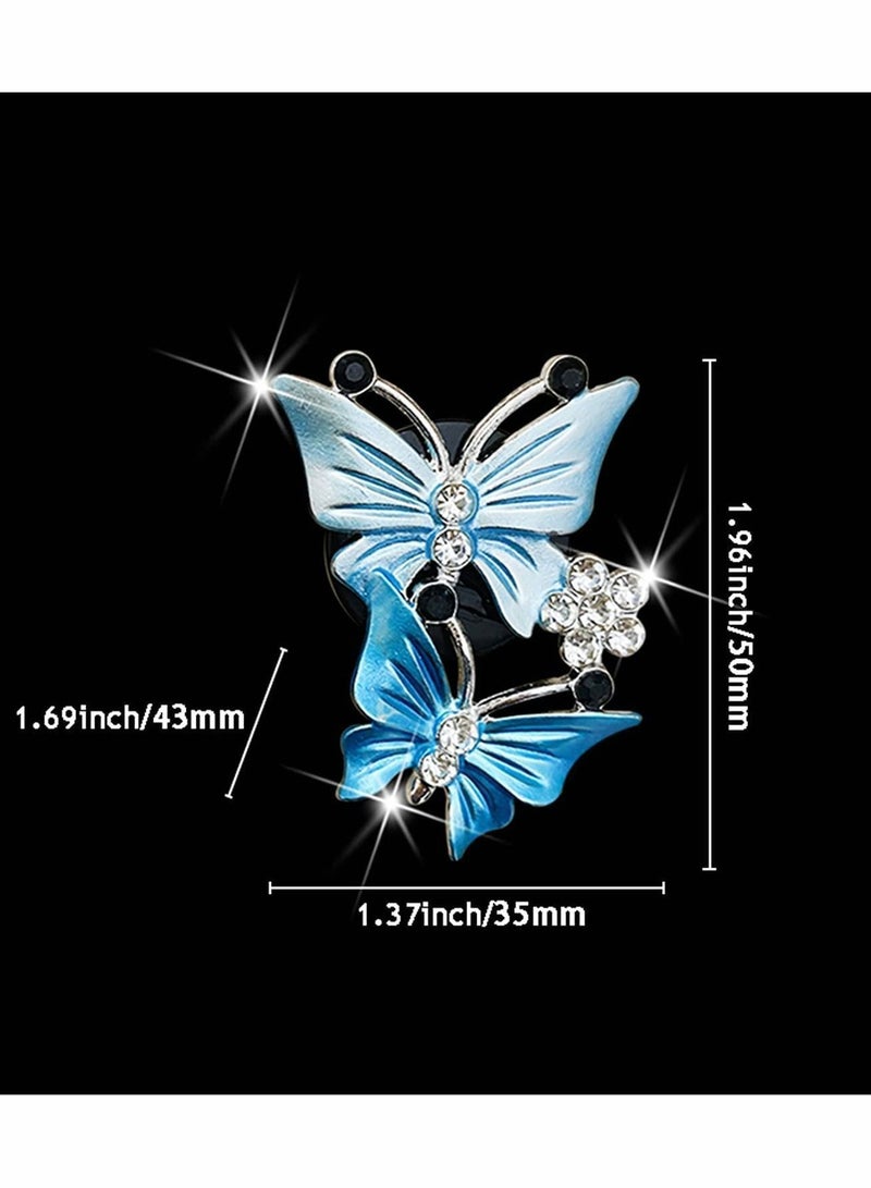 Y&D Car Air Fresheners Vent Clips, Cute Double Butterfly Diamond Rhinestone - Image 3