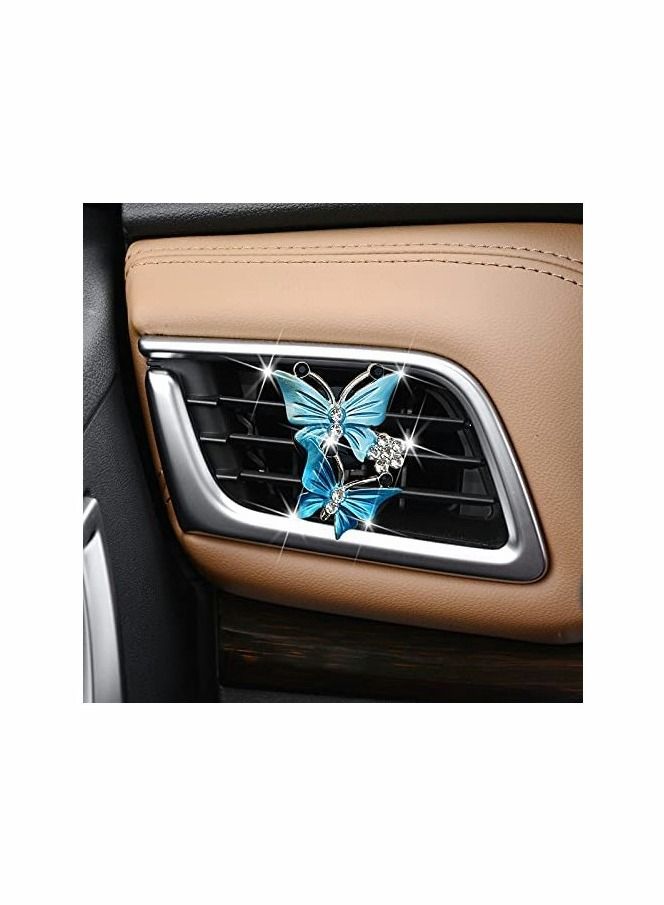 Y&D Car Air Fresheners Vent Clips, Cute Double Butterfly Diamond Rhinestone - Image 5