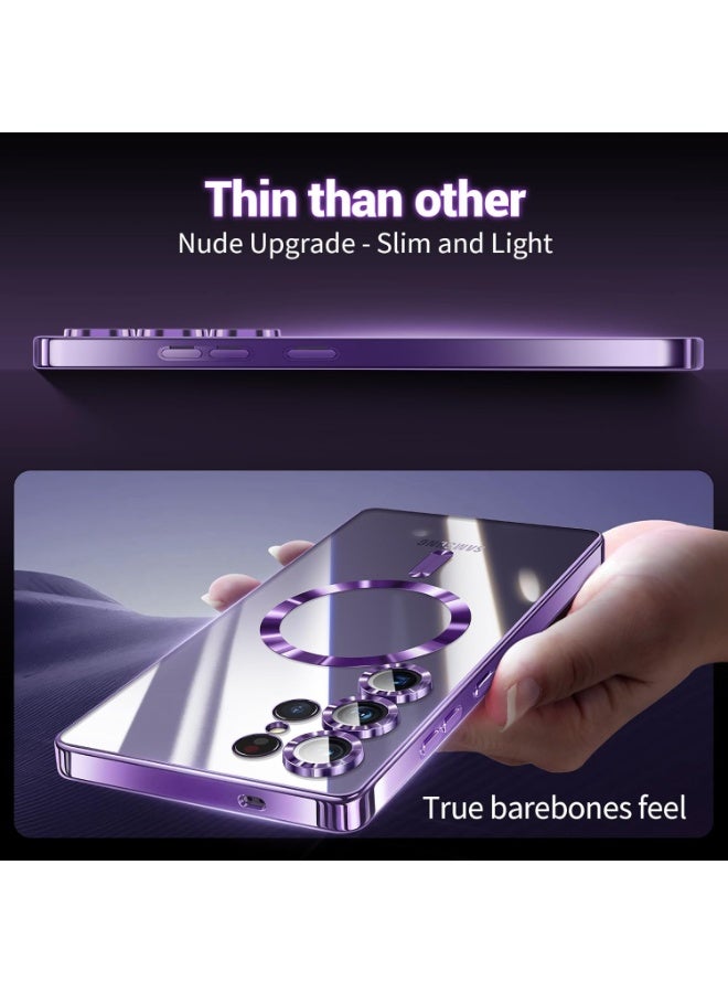 ACLIX Magnetic Case for Samsung S25 Ultra, Case Clear, [Compatible with Magsafe, Built-in Camera Lens Protector] | Deep Purple - Image 2