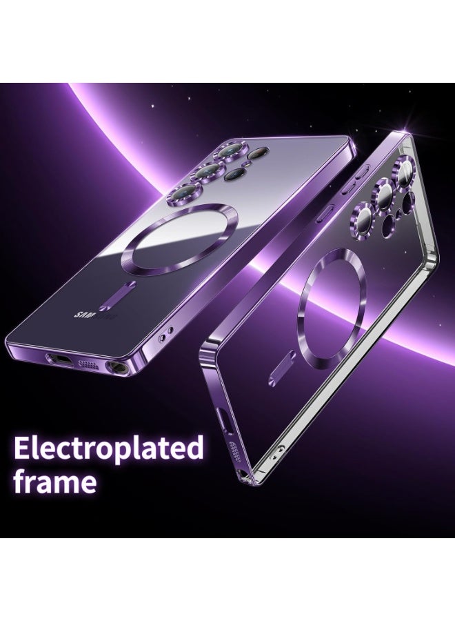 ACLIX Magnetic Case for Samsung S25 Ultra, Case Clear, [Compatible with Magsafe, Built-in Camera Lens Protector] | Deep Purple - Image 3