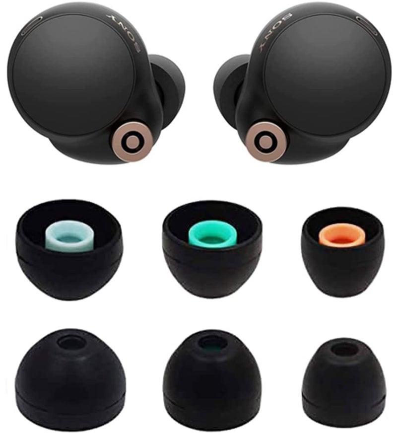ALXCD Eartips Compatible with Sony WF-1000XM4 WF-1000XM5 Earbuds, S/M/L 3 Pairs Soft Silicone Ear Tips Earbuds Tips, Compatible with Sony WF-1000XM5 WF-1000XM4 Silicon Tips XM4 3 Pairs, SML, Black - Image 1