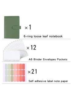 Homeosoobone A6 Budget Binder with 12 Clear Envelope Organizing Zippered Storage Pockets, PU Leather Notebook Binder for Financial Management and Students  - Image 2