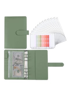 Homeosoobone A6 Budget Binder with 12 Clear Envelope Organizing Zippered Storage Pockets, PU Leather Notebook Binder for Financial Management and Students  - Image 1