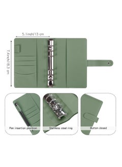 Homeosoobone A6 Budget Binder with 12 Clear Envelope Organizing Zippered Storage Pockets, PU Leather Notebook Binder for Financial Management and Students  - Image 3