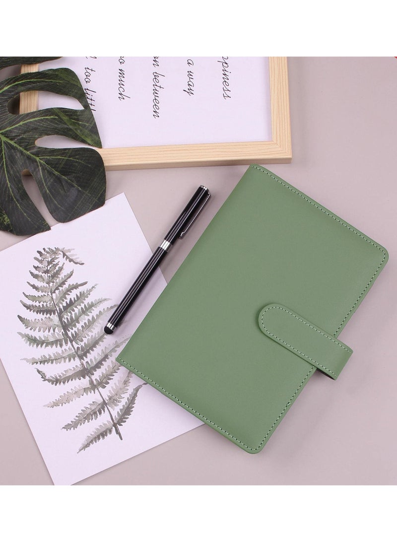 Homeosoobone - A6 Budget Binder with 12 Clear Envelope Organizing Zippered Storage Pockets, PU Leather Notebook Binder for Financial Management and Students - Image 1