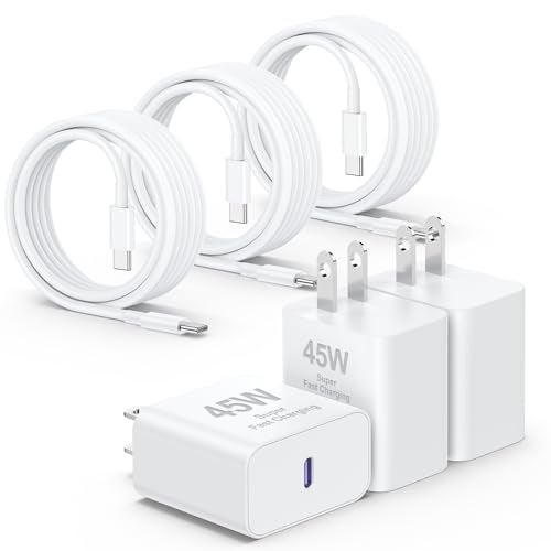 Hcoob 45W iPhone 17 Air 16 15 Pro Max Charger Fast Charging 6FT/10 FT/10FT,Super Fast USB C Charger Block with Extra Long Type C Charger Cable,PD Quick Adapter 3.0 for iPhone 17 16 15/17 16e 15Pro/16 Plus - Image 1