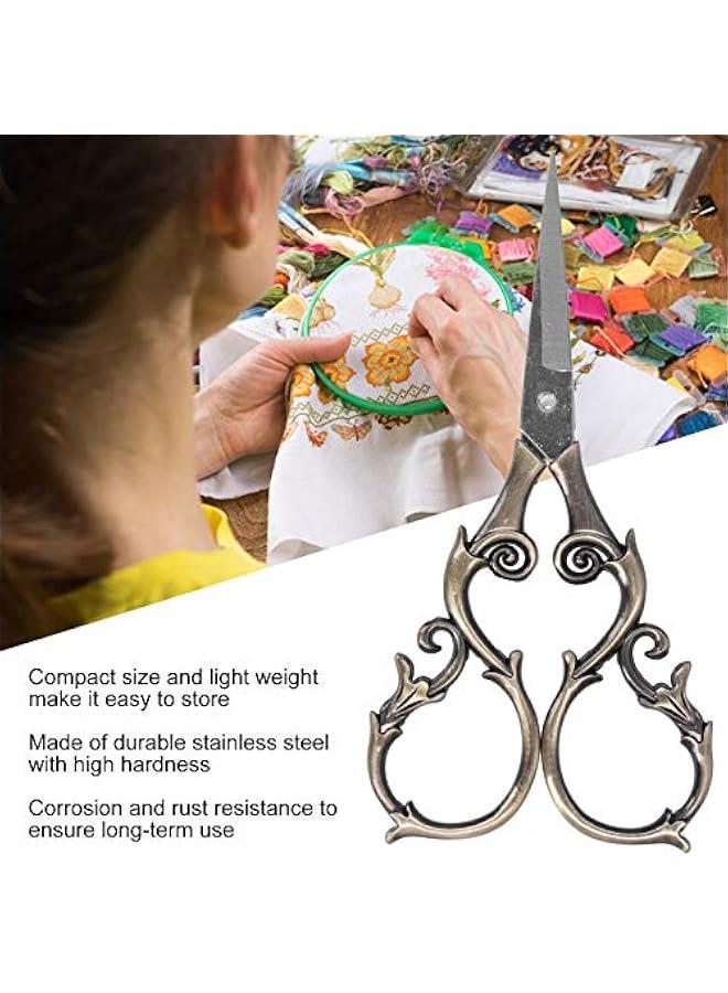 مقص rétro، أدوات قص التطريز الصغيرة على شكل قرع من الفولاذ المقاوم للصدأ الأوروبي للاستخدام في الأشغال الفنية والتطريز والخياطة (أخضر) - Image 4