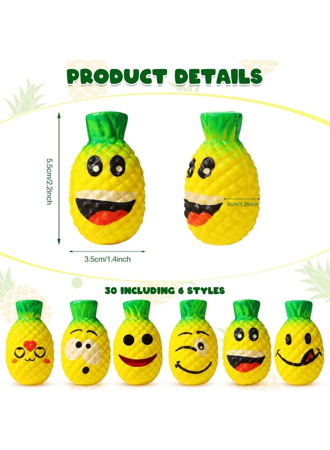 Lewtemi 30 Pieces Pineapple Stress Ball Smile Fruit Stress Ball With Emotions Squishy Toy Pineapple Fidget Toys Party Favors For Adults Teens Finger Exercise Anxiety Relief Party Supplies - Image 3