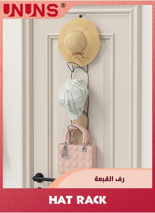 UNUNS 10 Pack Hat Rack,Closet Hanging Baseball Cap Display Storage Rack For Scarves Handbags Towels Clothes Ties,Over Door Wall Mounted  Hanging Hook Black  - Image 3