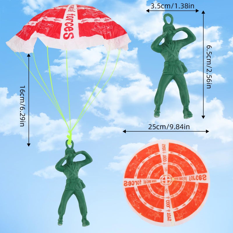 Manmel 40PCS Parachute Toy, Outdoor Flying Toy for Kids 3 4 5 6 7 8 9, Mini Paratroopers Army Parachute Flying Throwing Outside Toys for Toddlers, Boys, Girls, Party Favors, Goodie Bag Stuffers - Image 2