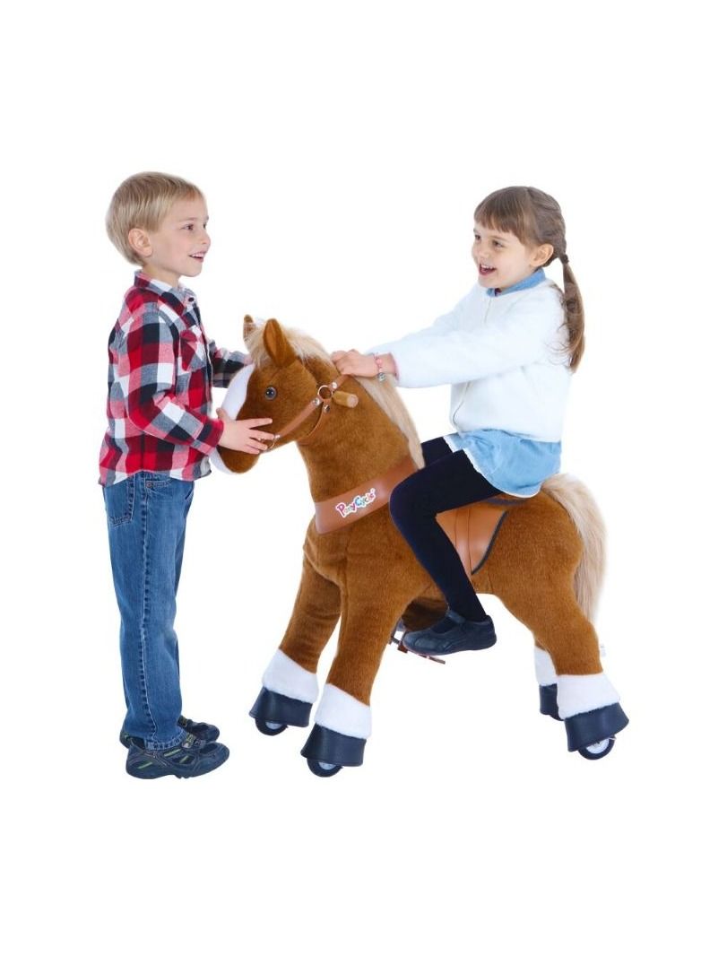 PonyCycle Official Licensed Kids Riding Horse Toy No Battery No Electricity Indoor and Outdoor best Gift for Kids 3 to 5 years - Small Brown - Image 3