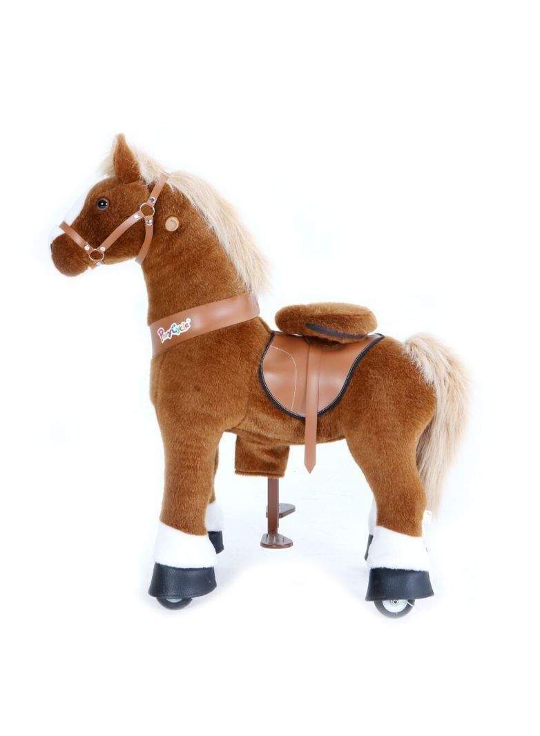 PonyCycle Official Licensed Kids Riding Horse Toy No Battery No Electricity Indoor and Outdoor best Gift for Kids 3 to 5 years - Small Brown - Image 2
