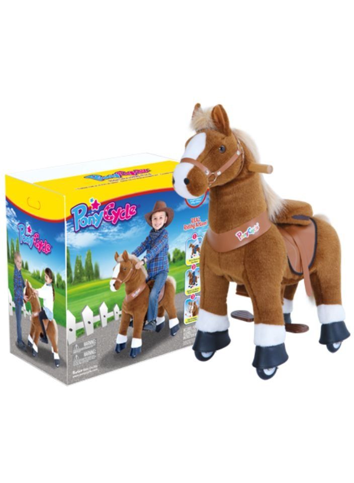 PonyCycle Official Licensed Kids Riding Horse Toy No Battery No Electricity Indoor and Outdoor best Gift for Kids 3 to 5 years - Small Brown - Image 5