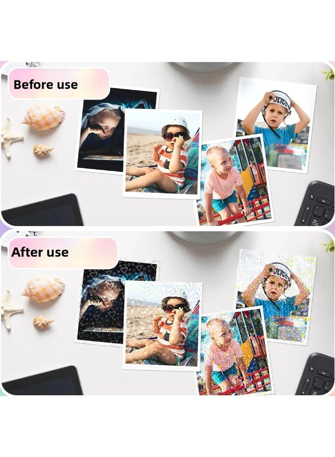 50pcs Holographic Cold Lamination Sheets A4 – 5 Styles DIY Laser Film Paper - Image 4