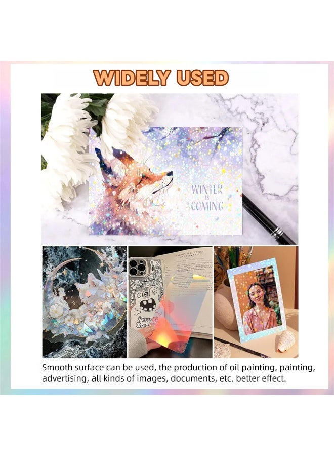50pcs Holographic Cold Lamination Sheets A4 – 5 Styles DIY Laser Film Paper - Image 5