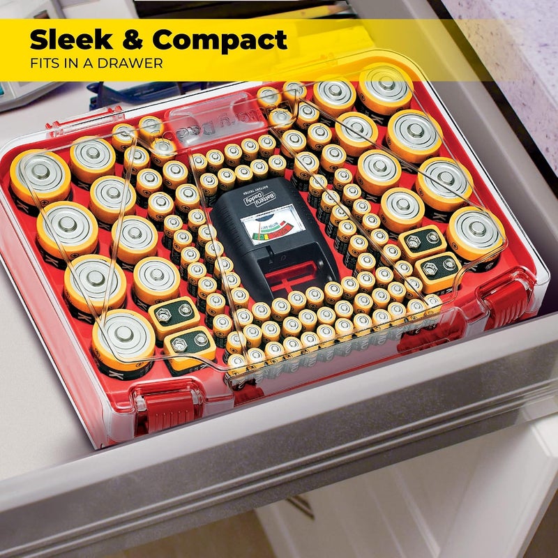 Ontel Battery Daddy Smart - Battery Organizer Storage Case with Tester, Holds Up to 150 Batteries - Image 3