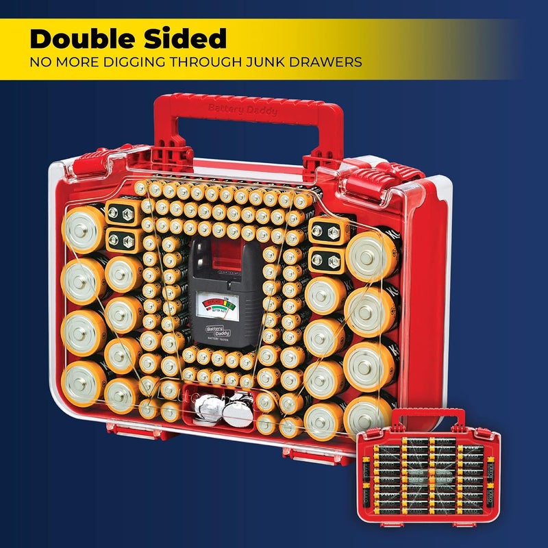 Ontel Battery Daddy Smart - Battery Organizer Storage Case with Tester, Holds Up to 150 Batteries - Image 5