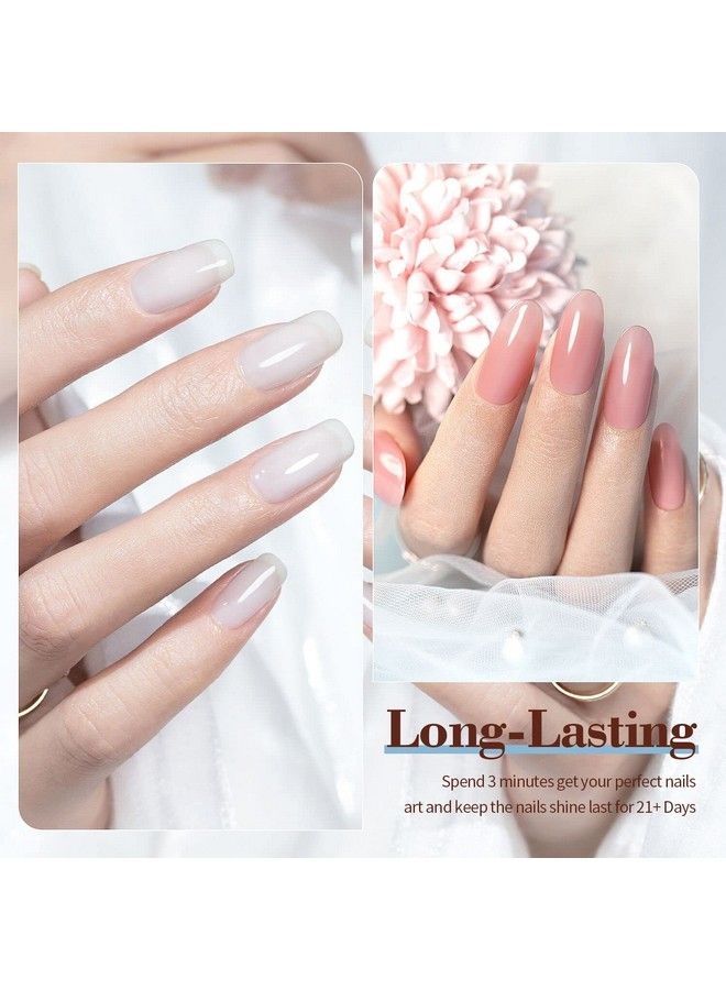 RARJSM Nude Gel Nail Polish Apricot Peach Pink Jelly Gel Polish Set Of 6 Transparent Colors 75Ml Clear Purple Sheer Wine Red Milky Mavue French Manicure Led Uv Gel Soak Off Curing Requires Home - Image 4