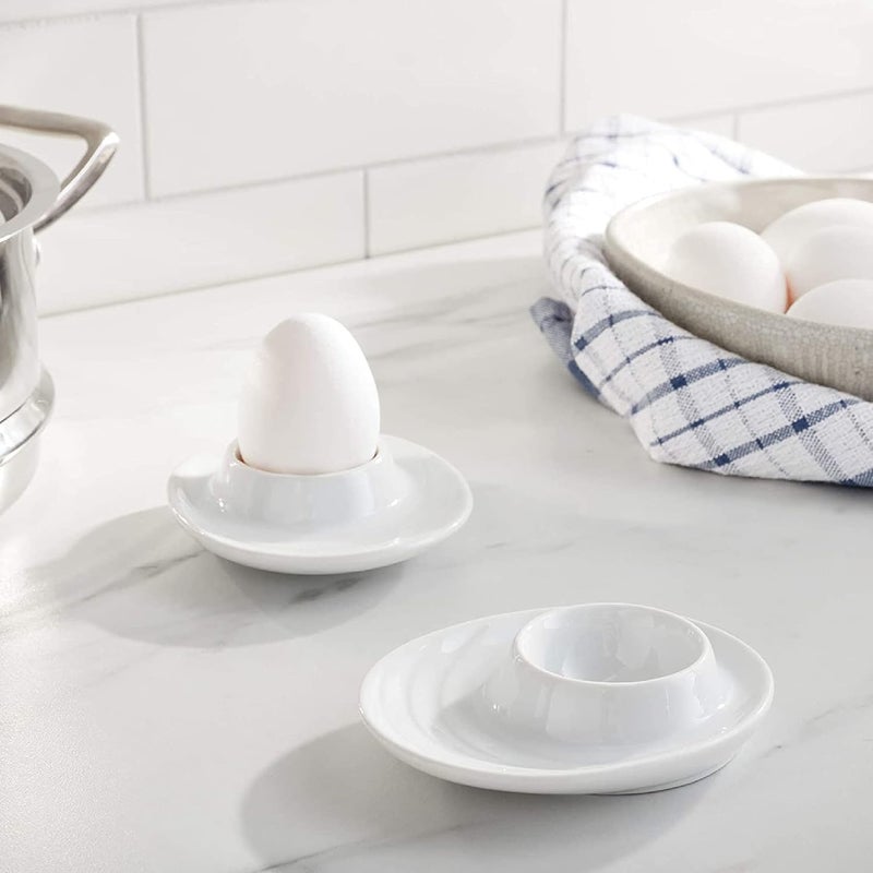 Küchenprofi Set of 2 Egg Cups with Oval Base, White Porcelain Egg Holders for Hard or Soft Boiled Eggs, 3.5-Inch by 4-Inch - Image 3