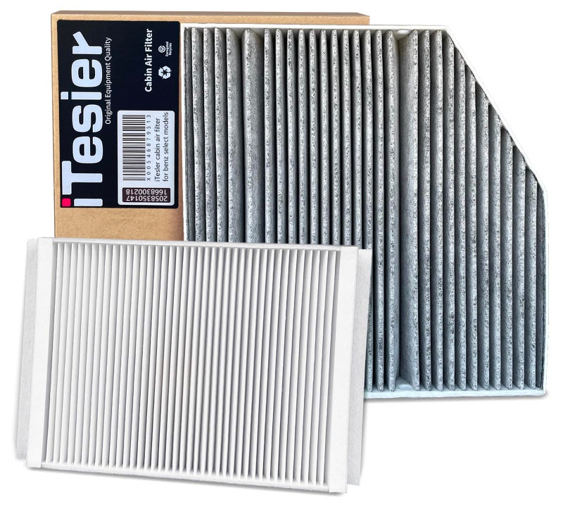 ITESIER cabin air filter kit fits Mercedes 2015-2023 GLC300 E300 C300 E350 GLC350e C400 E400, C43/C63/E43/E53/E63/GLC43/GLC63 AMG, Replace OEM 2058350147&1668300218 - Image 1