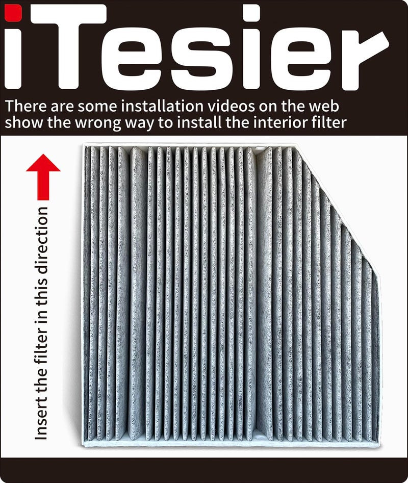ITESIER cabin air filter kit fits Mercedes 2015-2023 GLC300 E300 C300 E350 GLC350e C400 E400, C43/C63/E43/E53/E63/GLC43/GLC63 AMG, Replace OEM 2058350147&1668300218 - Image 5
