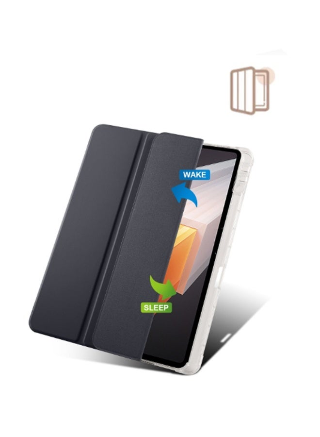 for iPad 2025 (11th) 11 inch / 2022 (10th) 10.9 inchCase Cover ,Transparent Airbag With Pen Slot For Anti Drop, Tablet Protective Cover, Triple Fold Multi Angle Design, Automatic Wake-up/sleep - Image 2