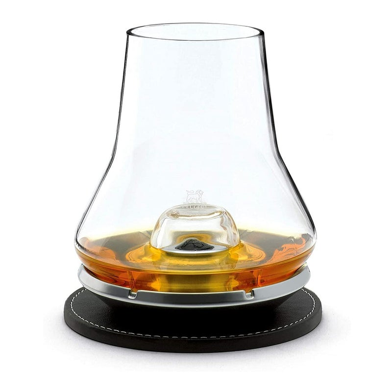 Peugeot Les Impitoyables Whisky Tasting Set (2-Pack), Includes 2 Glasses, 2 Chilling Bases and 2 Coasters - Perfect for Whiskey Enthusiasts, Can be Used with Other Spirits - Image 1