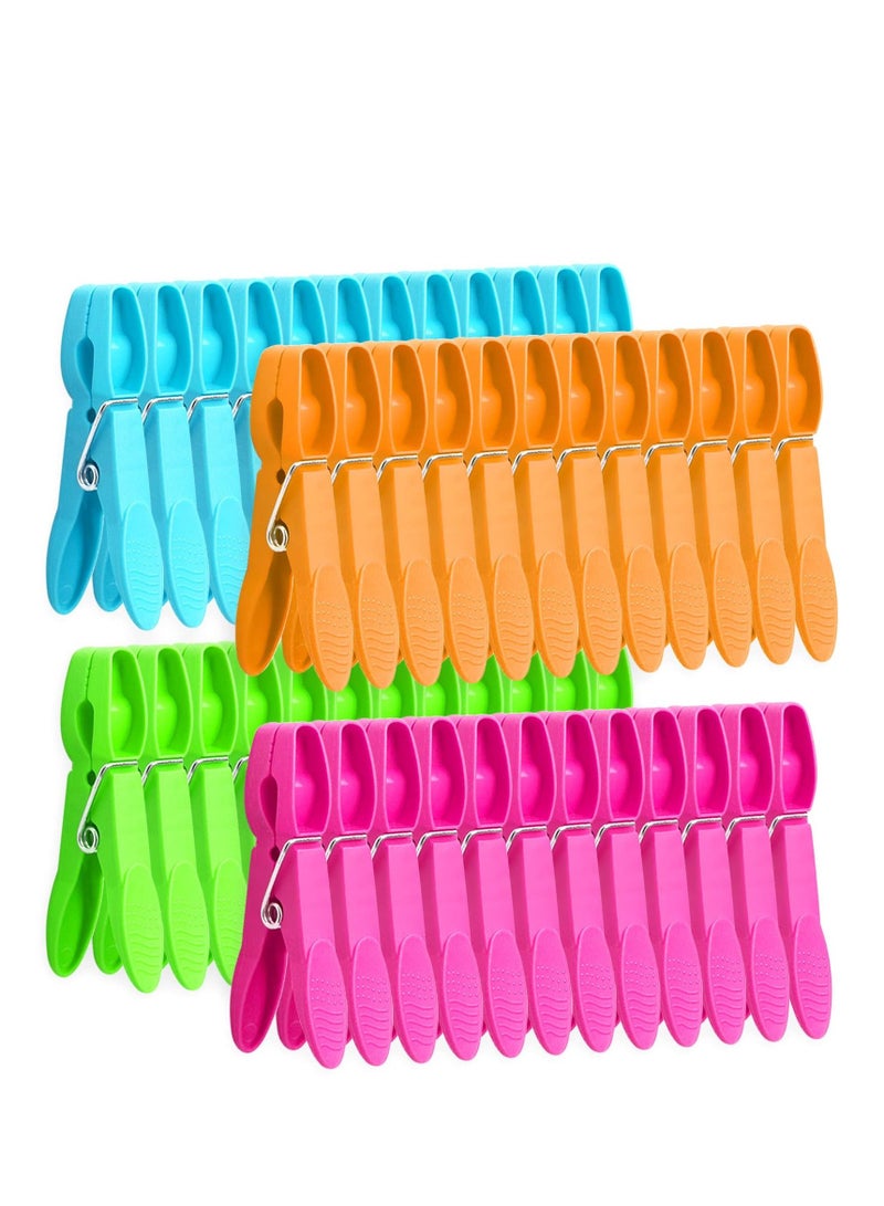Y&D 48 Pack Colorful Plastic Clothespins Heavy Duty Laundry Clothes Pins Clips Pegs Drying Line Small Colored for Outdoor Clothesline Crafts Package Lanundry Bathroom or Kitchen - Image 2