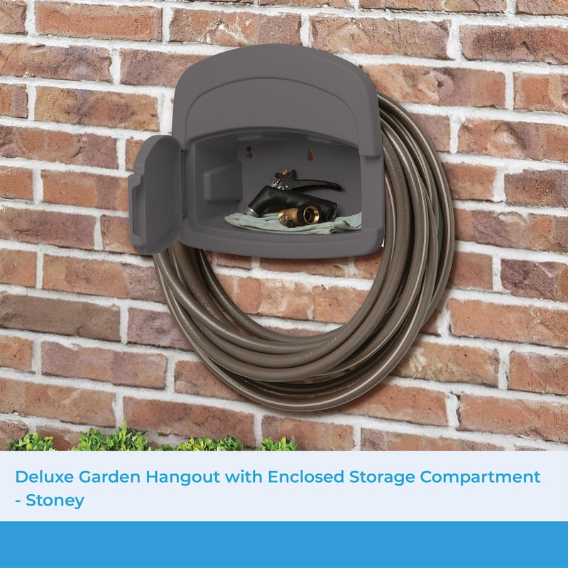Suncast DHH150ST Deluxe Hangout Hose Hanger,Stoney Gray ,1 Count (Pack of 1) - Image 2