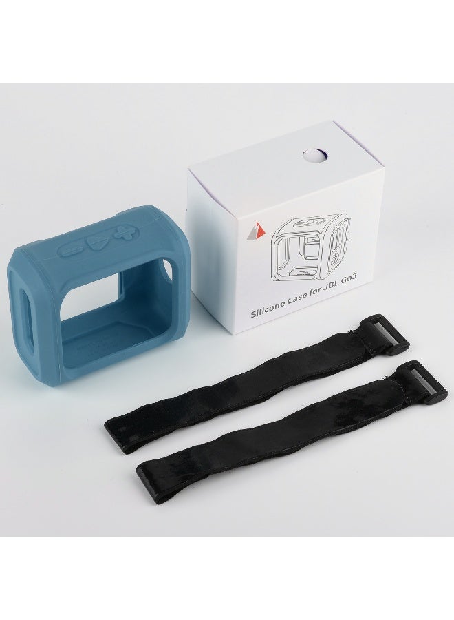 سماعة بلوتوث بديل غلاف سيليكون متوافق مع JBL GO3 خفيفة الوزن محمولة مقاومة للماء (أزرق)  - Image 5